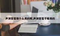 声测管是做什么用的呢,声测管是干嘛用的
