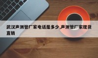 武汉声测管厂家电话是多少,声测管厂家现货直销