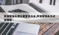 声测管接头理论重量表大全,声测管接头方式有哪些