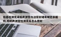 桩基检测完成后声测管内注浆封堵有规范依据吗,桩的声测管检测完后怎么密封